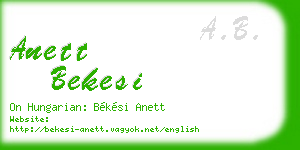 anett bekesi business card